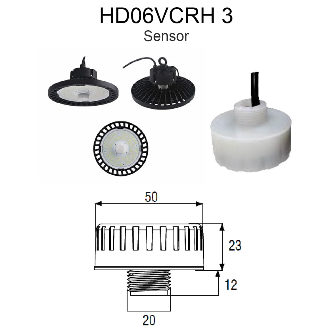Commercial Lighting - hd06vcrh-3-Sensor